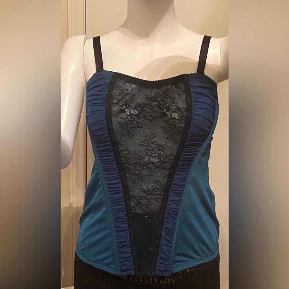 Torrid Corset, Size L, Color: Teal Green and Black,
